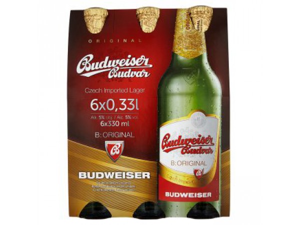 Budweiser Budvar светлое пиво 6 х 0,33 л